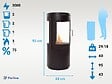 PURLINE - Poêle à éthanol 3kW en acier noir - vignette