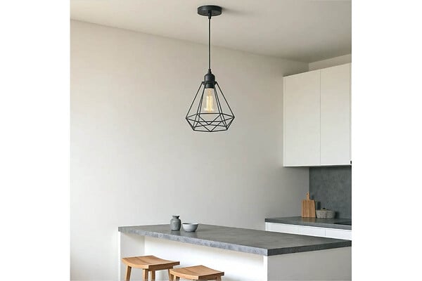 ENTREPOT BRICO - Plafonnier suspension luminaire métal noir 20,5x25 cm - large