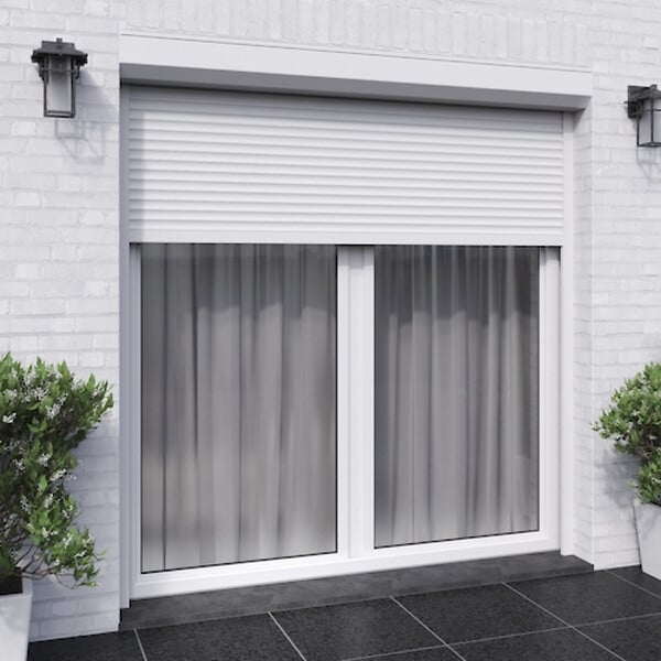 VOLET-MOUSTIQUAIRE - Volet Roulant radio ALU H220 cm x L150 cm blanc - large