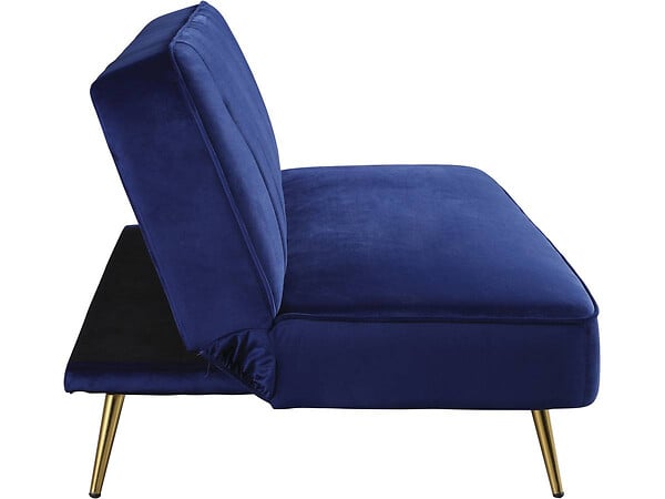 HABITAT ET JARDIN - Canapé Clic Clac en velours "James" - 180 x  83 x 75 cm - 3 places - Bleu foncé - large