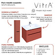 VITRA - Meuble vasque suspendu VitrA Sento Round 120cm Terracotta mat + Colonne version gauche - vignette