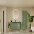 VITRA - Meuble vasque suspendu VitrA Sento Round 120cm Vert mat + Colonne version droite - vignette