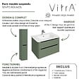 VITRA - Meuble vasque suspendu VitrA Sento Round 120cm Vert mat + Colonne version droite - vignette