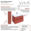 VITRA - Meuble vasque suspendu VitrA Sento Round 80cm Terracotta mat + Colonne version gauche - vignette