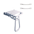 PELLET - Pack avec siège de douche PMR escamotable blanc brillant + 2 barres d'appui 42,5 cm - vignette
