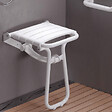 PELLET - Pack avec siège de douche PMR escamotable blanc brillant + 2 barres d'appui 42,5 cm - vignette