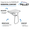 PELLET - Pack avec siège de douche PMR escamotable blanc brillant + 2 barres d'appui 42,5 cm - vignette