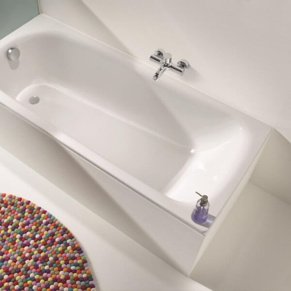 KALDEWEI - Kaldewei Eurowa 170 x 70 cm Baignoire droite 178 L en acier émaillé, sans pieds, blanc alpin (119800010001) - large