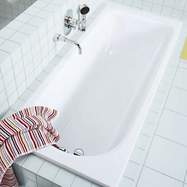 KALDEWEI - Kaldewei Eurowa 170 x 70 cm Baignoire droite 178 L en acier émaillé, sans pieds, blanc alpin (119800010001) - large