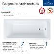 VILLEROY ET BOCH - Baignoire droite Architectura acrylique 160 x 70 cm  + Pare bain gauche AURYS Raywall Noir mat - vignette