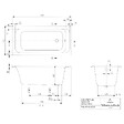 VILLEROY ET BOCH - Baignoire droite Architectura acrylique 140 x 70 cm  + Pare bain droite AURYS Raywall Noir mat - vignette