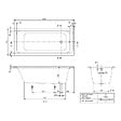 VILLEROY ET BOCH - Baignoire droite Architectura acrylique 170 x 75 cm  + Pare bain droite AURYS Raywall Noir mat - vignette