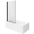DURAVIT - Baignoire droite D-Code bonde au cente 170 x 70 cm + Pare bain AURYS Raywall noir mat version gauche - vignette