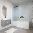VILLEROY ET BOCH - Baignoire droite Architectura avec pieds 170 x 75 cm Blanc + Pare bain gauche AURYS Raywall Noir mat - vignette