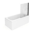 VILLEROY ET BOCH - Baignoire droite  Oberon quaryl 180 x 80 cm  + Pare bain droite AURYS Raywall Noir mat - vignette