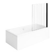 VILLEROY ET BOCH - Baignoire droite Architectura 150 x 70 cm Blanc + Pare bain droite AURYS Raywall Noir mat - vignette