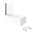 VILLEROY ET BOCH - Baignoire droite Architectura avec pieds 150 x 70 cm Blanc + Pare bain gauche AURYS Raywall Noir mat - vignette