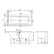 VILLEROY ET BOCH - Baignoire droite Architectura avec pieds 150 x 70 cm Blanc + Pare bain gauche AURYS Raywall Noir mat - vignette