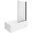 DURAVIT - Baignoire droite D-Code bonde au cente 170 x 70 cm + Pare bain AURYS Raywall noir mat version droite - vignette