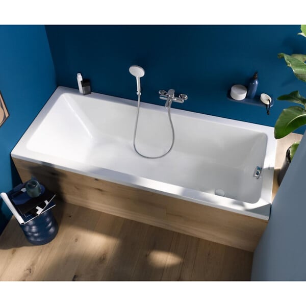 DURAVIT - Baignoire droite 180 X 80 Duravit No.1 + Pare bain AURYS Raywall noir mat version gauche - large