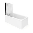 VILLEROY ET BOCH - Baignoire droite  Oberon quaryl 180 x 80 cm  + Pare bain gauche AURYS Raywall Noir mat - vignette