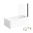 VILLEROY ET BOCH - Baignoire droite avec pieds 160 x 70 cm O.Novo Blanc + Pare bain droite AURYS Raywall noir mat - vignette
