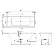 VILLEROY ET BOCH - Baignoire droite Architectura avec pieds 180 x 80 cm Blanc + Pare bain gauche AURYS Raywall Noir mat - vignette