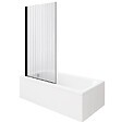 DURAVIT - Baignoire droite D-Code bonde au cente 170 x 75 cm + Pare bain AURYS Raywall noir mat version gauche - vignette