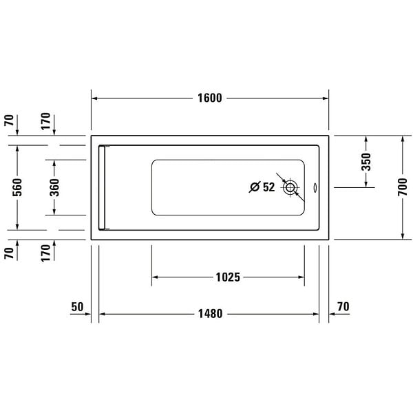 DURAVIT - Baignoire droite 160 X 70 Starck + Pare bain AURYS Raywall noir mat version droite - large