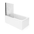 VILLEROY ET BOCH - Baignoire droite  Oberon quaryl 170 x 75 cm  + Pare bain gauche AURYS Raywall Noir mat - vignette