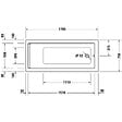 DURAVIT - Baignoire droite 170 X 75 Starck + Pare bain AURYS Raywall noir mat version droite - vignette