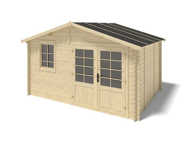 ALTANKA - Abri de jardin en bois - 12m2 - 4x3m - Ep. 28mm - Couleur: naturel - DOM710 - large