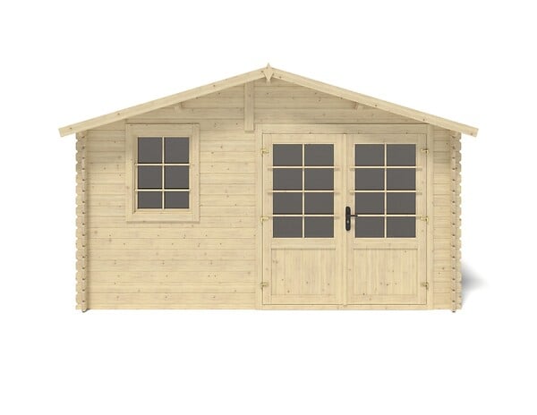 ALTANKA - Abri de jardin en bois - 12m2 - 4x3m - Ep. 28mm - Couleur: naturel - DOM710 - large