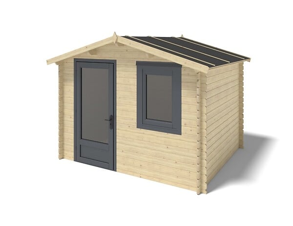 ALTANKA - Abri de jardin en bois - 7.5m2 - 3x2.5m - Ep. 28mm - Couleur: naturel - DOM755 - large