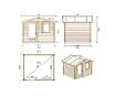 ALTANKA - Abri de jardin en bois - 7.5m2 - 3x2.5m - Ep. 28mm - Couleur: naturel - DOM755 - vignette
