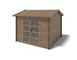 ALTANKA - Abri de jardin en bois - 9m2 - 3x3m - Traité - Ep. 28mm - Couleur: marron - DOM676 - vignette
