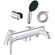 GROHE - Pack mitigeur bain douche mécanique Essence + douchette ronde  2 jets + flexible + support - vignette