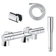 GROHE - Pack mitigeur thermostatique Grohtherm 800 avec colonnettes + Douchette 1 jet Vitalio Get Stick + Flexible 1750 mm et support - vignette