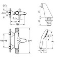 GROHE - Pack mitigeur bain douche thermostatique Grohtherm 800 + douchette carré  2 jets + flexible - vignette