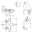 GROHE - Pack mitigeur bain douche thermostatique Precision Trend + douchette ronde 2 jets + flexible + support - vignette