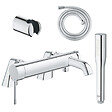 GROHE - Pack mitigeur mécanique Essence avec colonnettes + Douchette 1 jet Vitalio Get Stick + Flexible 1750 mm et support - vignette