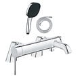 GROHE - Pack mitigeur bain douche mécanique Essence + douchette carré  2 jets + flexible - vignette