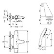 GROHE - Pack mitigeur bain douche thermostatique Precision Trend + douchette carré  2 jets + flexible - vignette