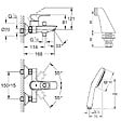 GROHE - Pack mitigeur bain douche mécanique Start Loop + douchette carré  2 jets + flexible - vignette