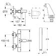 GROHE - Pack mitigeur thermostatique Get avec colonnettes + Douchette 1 jet Vitalio Get Stick + Flexible 1750 mm et support - vignette
