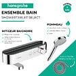 HANSGROHE - Pack mitigeur bain douche thermostatique ShowerTablet Select + Flexible Metaflex + Pommeau de douche Vernis Blend Chromé - vignette