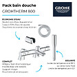 GROHE - Pack mitigeur thermostatique BD Grohtherm 800 avec colonnettes + Douchette 1 jet Vitalio Get Stick + Flexible 1750 mm et support - vignette
