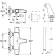 GROHE - Pack mitigeur thermostatique Trend avec colonnettes + Douchette 1 jet Vitalio Get Stick + Flexible 1750 mm et support - vignette