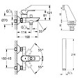 GROHE - Mitigeur mécanique Start Loop avec colonnettes + Douchette 1 jet Vitalio Get Stick + Flexible 1750 mm et support - vignette