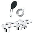 GROHE - Pack mitigeur bain douche thermostatique Precision Trend + douchette ronde 2 jets + flexible - vignette